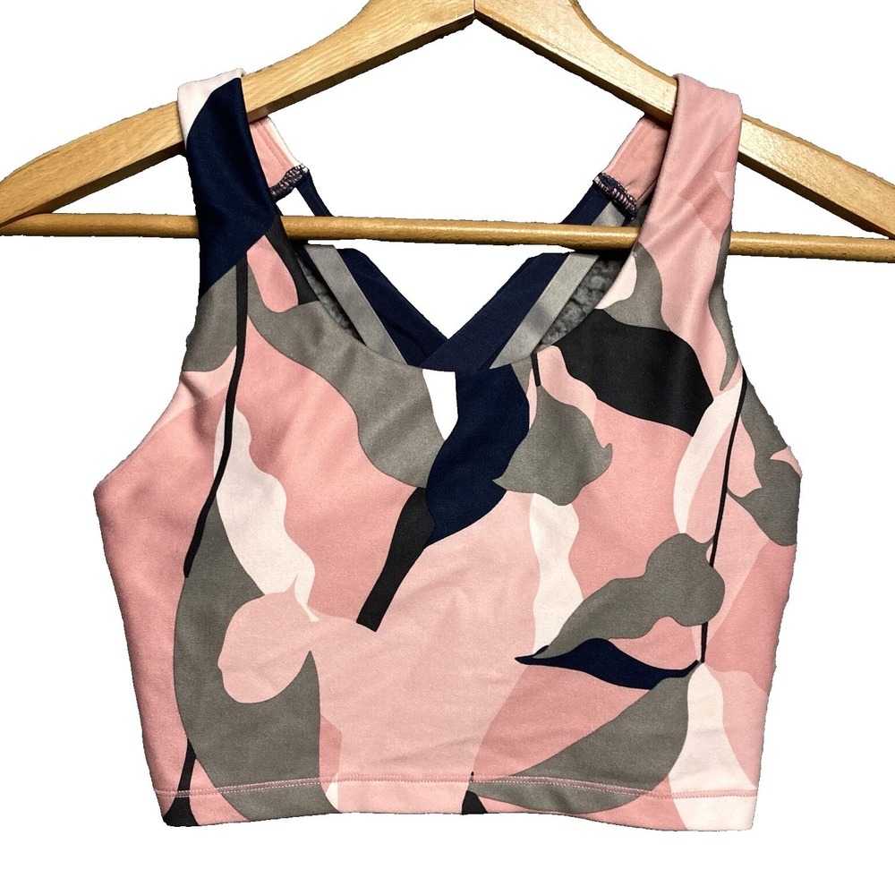 Ellie Pink Camo Longline Sports Bra For Womens S Wireless Crossback XLB0941A EUC - Picture 1 of 16